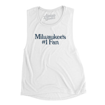 Milwaukee's Number 1 Fan Women's Flowey Scoopneck Muscle Tank-Allegiant Goods Co. Vintage Sports Apparel