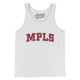 Mpls Varsity Men/Unisex Tank Top-White-Allegiant Goods Co. Vintage Sports Apparel