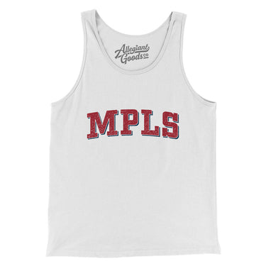 Mpls Varsity Men/Unisex Tank Top-White-Allegiant Goods Co. Vintage Sports Apparel