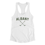 Albany Golf Women's Racerback Tank-White-Allegiant Goods Co. Vintage Sports Apparel