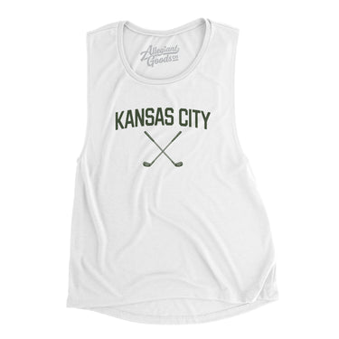 Kansas City Golf Women's Flowey Scoopneck Muscle Tank-White-Allegiant Goods Co. Vintage Sports Apparel