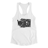 Washington State Shape Text Women's Racerback Tank-Allegiant Goods Co. Vintage Sports Apparel