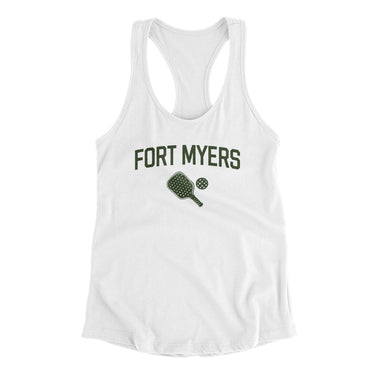 Fort Myers Pickleball Women's Racerback Tank-White-Allegiant Goods Co. Vintage Sports Apparel