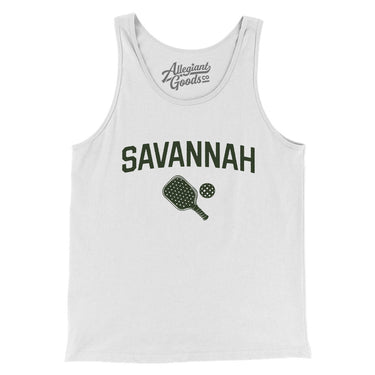 Savannah Pickleball Men/Unisex Tank Top-White-Allegiant Goods Co. Vintage Sports Apparel