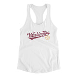 Washington Dc Vintage Script Women's Racerback Tank-White-Allegiant Goods Co. Vintage Sports Apparel