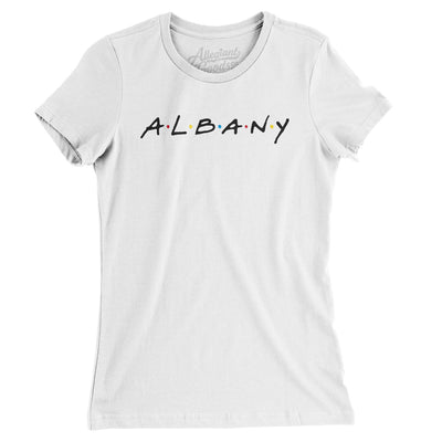 Albany Friends Women's T-Shirt-White-Allegiant Goods Co. Vintage Sports Apparel