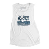 Don't Boston My Portland Women's Flowey Scoopneck Muscle Tank-White-Allegiant Goods Co. Vintage Sports Apparel