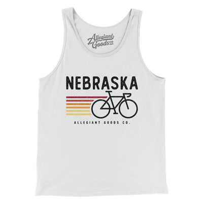 Nebraska Cycling Men/Unisex Tank Top-White-Allegiant Goods Co. Vintage Sports Apparel