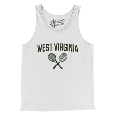 West Virginia Tennis Men/Unisex Tank Top-White-Allegiant Goods Co. Vintage Sports Apparel
