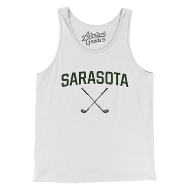 Sarasota Golf Men/Unisex Tank Top-White-Allegiant Goods Co. Vintage Sports Apparel