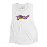 Baltimore Pennant Women's Flowey Scoopneck Muscle Tank-White-Allegiant Goods Co. Vintage Sports Apparel