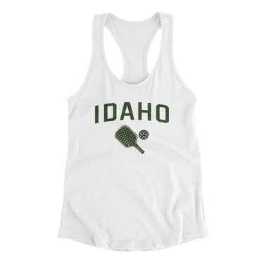 Idaho Pickleball Women's Racerback Tank-White-Allegiant Goods Co. Vintage Sports Apparel