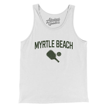 Myrtle Beach Pickleball Men/Unisex Tank Top-White-Allegiant Goods Co. Vintage Sports Apparel