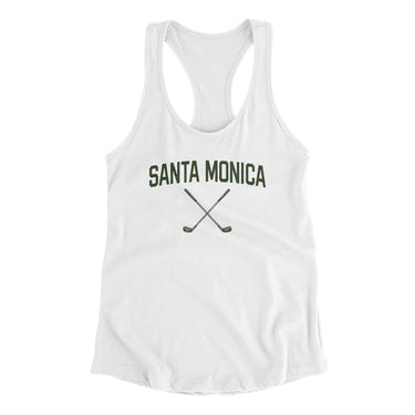 Santa Monica Golf Women's Racerback Tank-White-Allegiant Goods Co. Vintage Sports Apparel