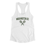 Washington Dc Tennis Women's Racerback Tank-White-Allegiant Goods Co. Vintage Sports Apparel