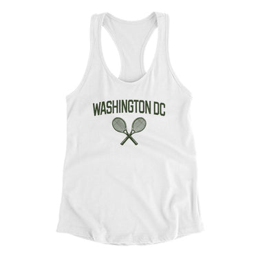 Washington Dc Tennis Women's Racerback Tank-White-Allegiant Goods Co. Vintage Sports Apparel
