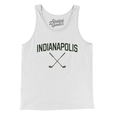 Indianapolis Golf Men/Unisex Tank Top-White-Allegiant Goods Co. Vintage Sports Apparel