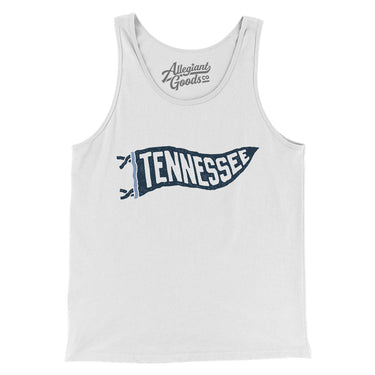 Tennessee Pennant Men/Unisex Tank Top-White-Allegiant Goods Co. Vintage Sports Apparel