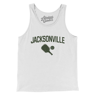 Jacksonville Pickleball Men/Unisex Tank Top-White-Allegiant Goods Co. Vintage Sports Apparel