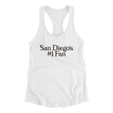 San Diego's Number 1 Fan Women's Racerback Tank-Allegiant Goods Co. Vintage Sports Apparel