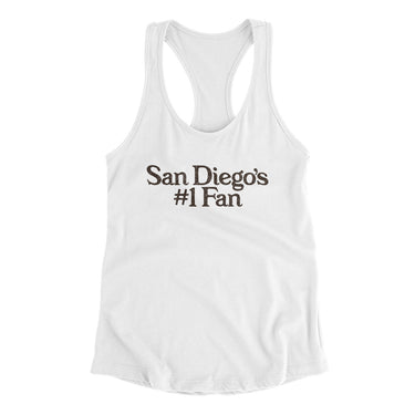 San Diego's Number 1 Fan Women's Racerback Tank-Allegiant Goods Co. Vintage Sports Apparel