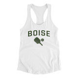 Boise Pickleball Women's Racerback Tank-White-Allegiant Goods Co. Vintage Sports Apparel