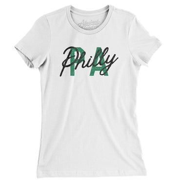Philly Pa Overprinted Women's T-Shirt-White-Allegiant Goods Co. Vintage Sports Apparel