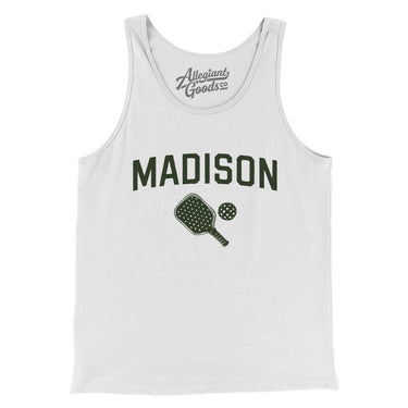 Madison Pickleball Men/Unisex Tank Top-White-Allegiant Goods Co. Vintage Sports Apparel