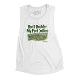 Don't Boulder My Fort Collins Women's Flowey Scoopneck Muscle Tank-White-Allegiant Goods Co. Vintage Sports Apparel