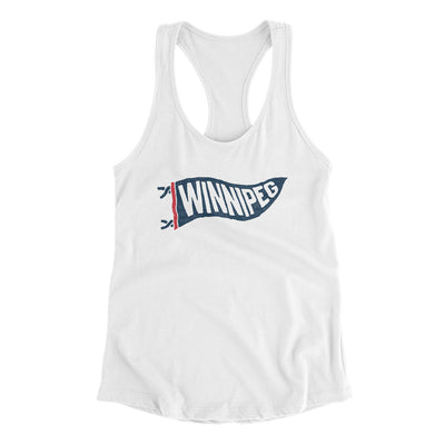 Winnipeg Pennant Women's Racerback Tank-White-Allegiant Goods Co. Vintage Sports Apparel