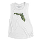 Florida Golf Course Women's Flowey Scoopneck Muscle Tank-White-Allegiant Goods Co. Vintage Sports Apparel
