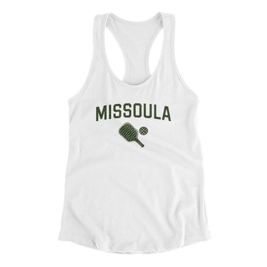 Missoula Pickleball Women's Racerback Tank-White-Allegiant Goods Co. Vintage Sports Apparel
