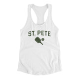 St. Pete Pickleball Women's Racerback Tank-White-Allegiant Goods Co. Vintage Sports Apparel
