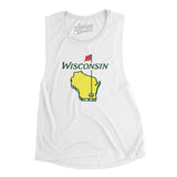 Wisconsin Golf Women's Flowey Scoopneck Muscle Tank-White-Allegiant Goods Co. Vintage Sports Apparel