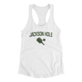 Jackson Hole Pickleball Women's Racerback Tank-White-Allegiant Goods Co. Vintage Sports Apparel