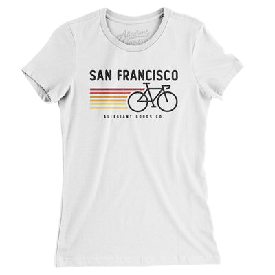 San Francisco Cycling Women's T-Shirt-White-Allegiant Goods Co. Vintage Sports Apparel