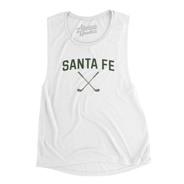 Santa Fe Golf Women's Flowey Scoopneck Muscle Tank-White-Allegiant Goods Co. Vintage Sports Apparel
