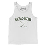 Massachusetts Golf Men/Unisex Tank Top-White-Allegiant Goods Co. Vintage Sports Apparel