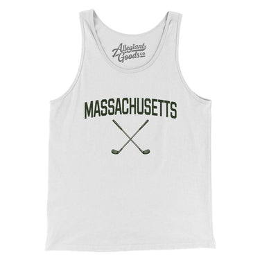 Massachusetts Golf Men/Unisex Tank Top-White-Allegiant Goods Co. Vintage Sports Apparel