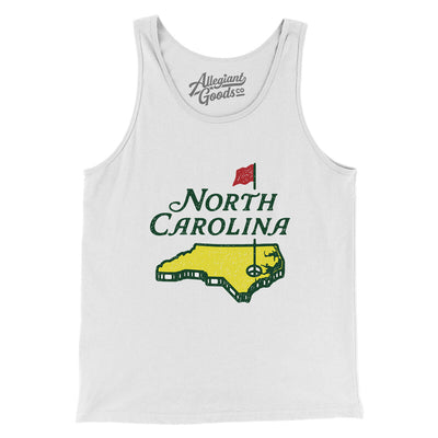 North Carolina Golf Men/Unisex Tank Top-White-Allegiant Goods Co. Vintage Sports Apparel