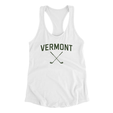 Vermont Golf Women's Racerback Tank-White-Allegiant Goods Co. Vintage Sports Apparel