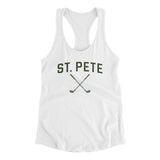 St. Pete Golf Women's Racerback Tank-White-Allegiant Goods Co. Vintage Sports Apparel