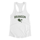 Branson Pickleball Women's Racerback Tank-White-Allegiant Goods Co. Vintage Sports Apparel