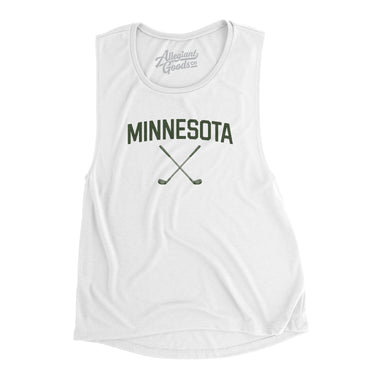 Minnesota Golf Women's Flowey Scoopneck Muscle Tank-White-Allegiant Goods Co. Vintage Sports Apparel