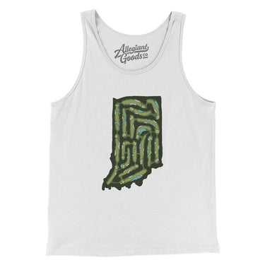 Indiana Golf Course Map Men/Unisex Tank Top-White-Allegiant Goods Co. Vintage Sports Apparel
