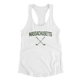 Massachusetts Golf Women's Racerback Tank-White-Allegiant Goods Co. Vintage Sports Apparel