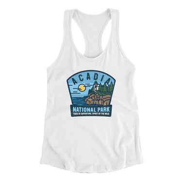 Acadia National Park Badge Women's Racerback Tank-Allegiant Goods Co. Vintage Sports Apparel