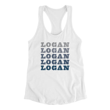 Logan Repeat Women's Racerback Tank-White-Allegiant Goods Co. Vintage Sports Apparel