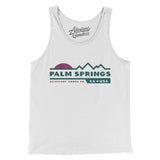 Palm Springs Mountain Sunset Men/Unisex Tank Top-White-Allegiant Goods Co. Vintage Sports Apparel