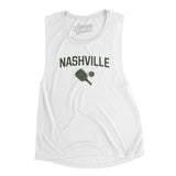 Nashville Pickleball Women's Flowey Scoopneck Muscle Tank-White-Allegiant Goods Co. Vintage Sports Apparel